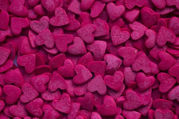 closeup view of colorful romantic heart-shaped glaze
