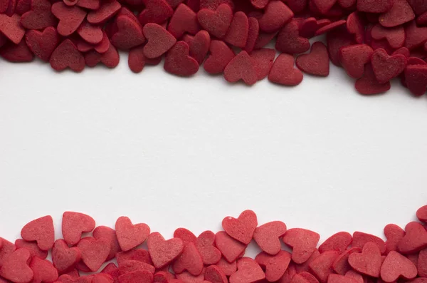 closeup view of colorful romantic heart-shaped glaze