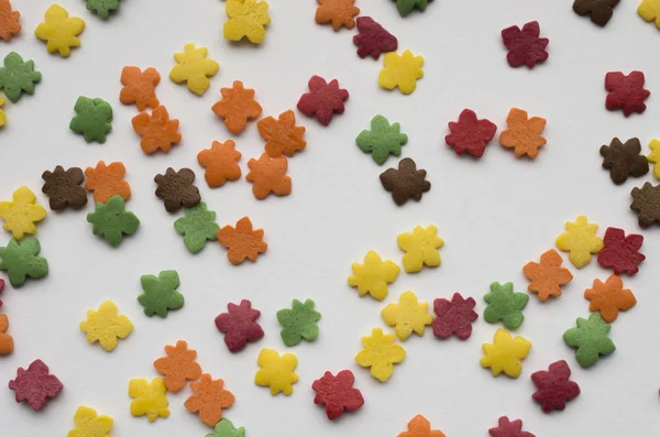 Copos Cereales Colores Sobre Fondo Blanco — Foto de Stock