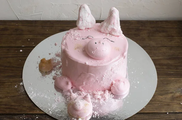 妄想ケーキとクリームのクローズ アップ — ストック写真