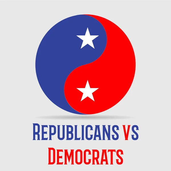 Cumhuriyetçilerin ve demokratların renkleri ile siyasi çember