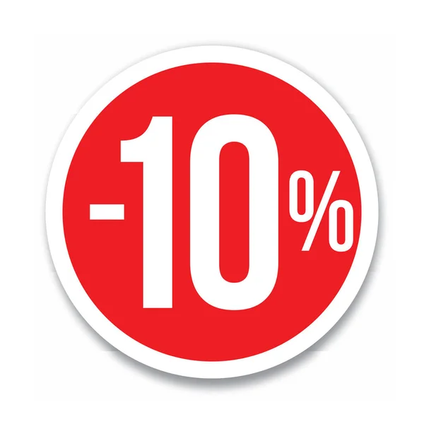 Beyaz arkaplanda kırmızı daire çizilmiş indirim (-% 10)