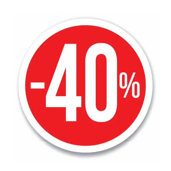 Beyaz arkaplanda kırmızı daire çizilmiş indirim (-% 40)