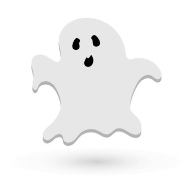 Komik hayalet cadılar bayramı duygularıyla sevimli canavar sonbahar tatili ürkütücü ruh uçan hayalet vektör çizimi