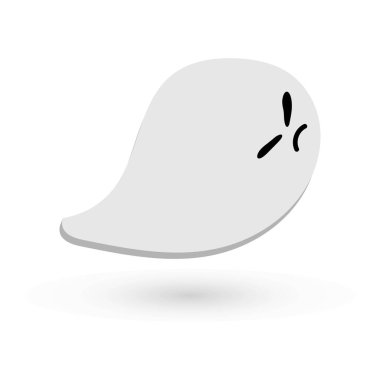 Komik hayalet cadılar bayramı duygularıyla sevimli canavar sonbahar tatili ürkütücü ruh uçan hayalet vektör çizimi