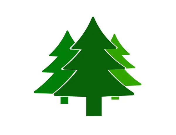 Ikona Symbol Drzew Oznaczenia Strefy Lasu Nowy Rok Drzewa Świerk — Wektor stockowy