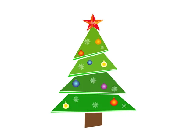 Icono Simple Árbol Navidad Decorado Vector Ilustración — Vector de stock