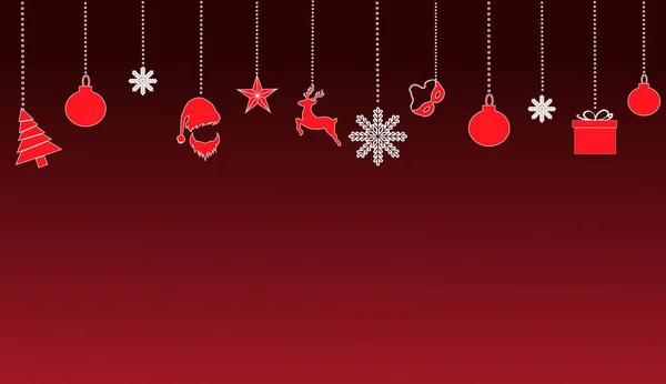 Dulces Año Nuevo Árboles Navidad Copos Nieve Bolas Sobre Fondo — Vector de stock
