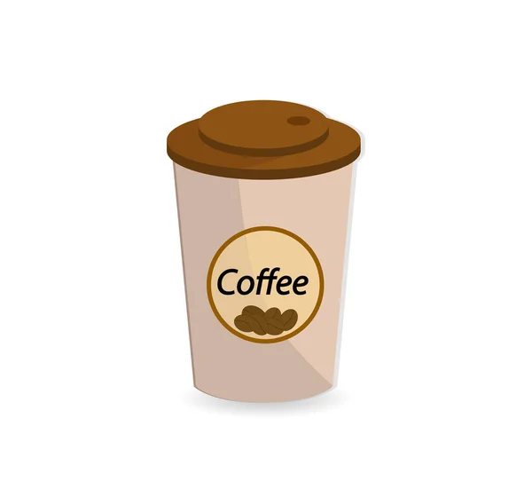 Ett Papper Cap Behållare Med Hett Kaffe Ikonen — Stock vektor