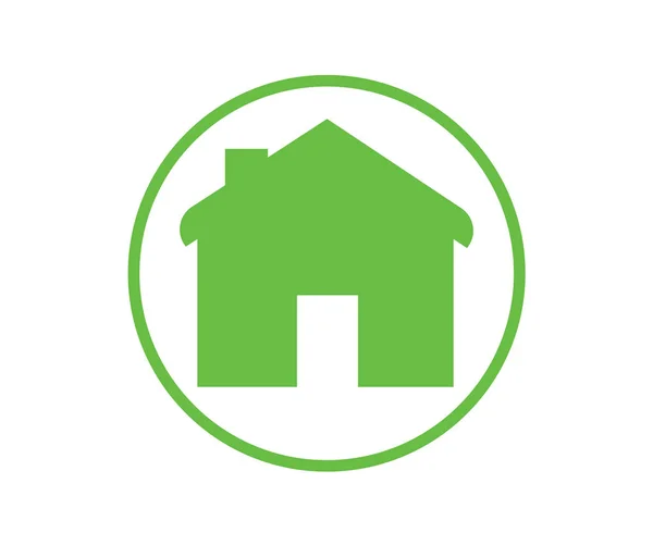 家アイコン ホームのシンボル フラットなデザイン テンプレート エコ緑ベクトル図 — ストックベクタ