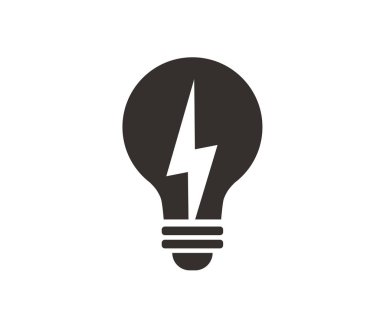Ampul Işık elektrik. Ampul ve yıldırım cıvata logo şablonu.