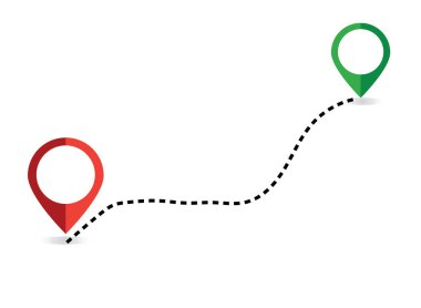 Marker, harita iğne vektör harita. Beyaz arka plan üzerinde izole vektör çizim