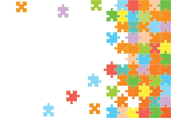 Vektor Abstrakten Bunten Hintergrund Aus Orangen Puzzleteilen Und Platz Für — Stockvektor