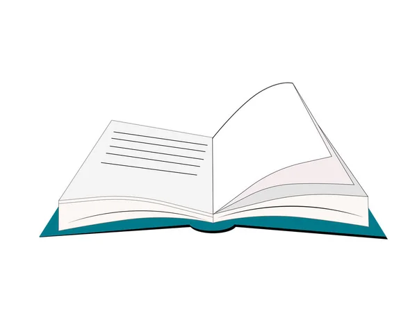 Icono Plano Vectorial Libro Abierto Cuaderno Diario Aislado Sobre Fondo — Vector de stock