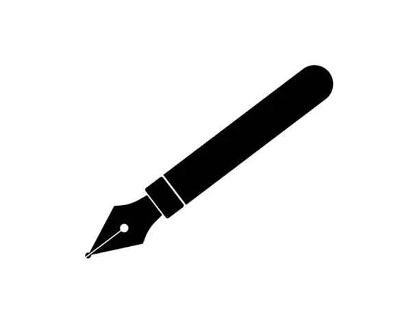 Flat Black Fountain Pen Icon Web Sites Vector Image — Stock Vector