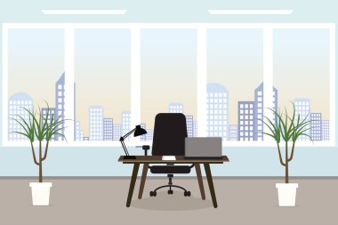 Masalı, pencereli, çiçekli ofis yeri