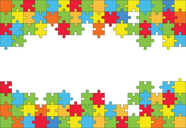 Pièces Puzzles Colorés Mosaïque Sous Forme Démontée Equipe Connexion Fusion — Image vectorielle