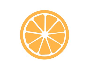 Bir dilim portakal beyaz arka planda izole edilir. Vektör düz simge. Web sürümü