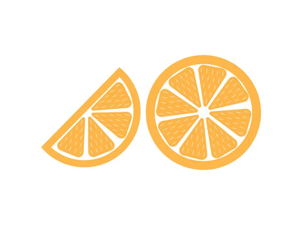 Una Rebanada Naranja Aísla Sobre Fondo Blanco Icono Plano Vectorial — Vector de stock