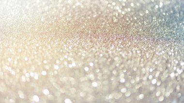 Mavi ve gümüş soyut bokeh ışıkları. Kopyalama alanı olan parlak bir arkaplan. Yeni yıl ve Noel konsepti. Parlak tebrik kartı.