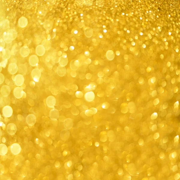 Funkeln glitzernden Hintergrund. quadratische Ernte. Urlaub abstrakte Textur. Weihnachtskarte mit Kopierraum, Gold-Bokeh, defokussierten Lichtern. — Stockfoto