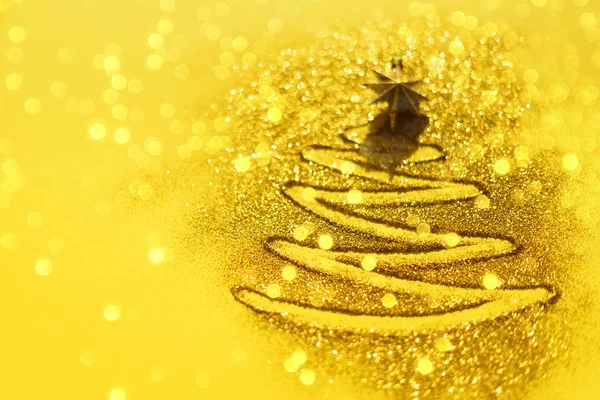 Kerstkaart Met Copyspace Voor Tekst Blauwe Glitter Achtergrond Met Geschilderde — Stockfoto