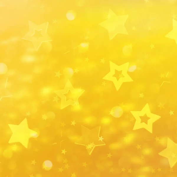 Gelbe Sterne Auf Goldenem Hintergrund Mit Bokeh Textur Für Neujahr — Stockfoto