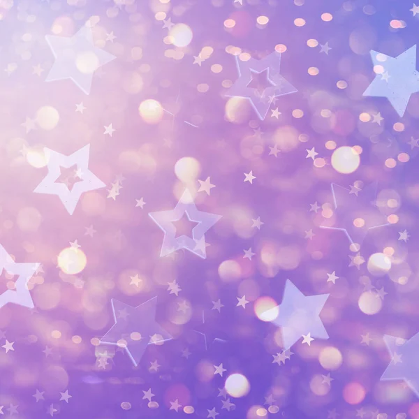 Violette Violette Sterne Auf Goldenem Hintergrund Mit Bokeh Textur Für — Stockfoto