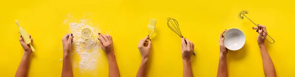 브러쉬 노란색 주걱을 프레임 — 스톡 사진