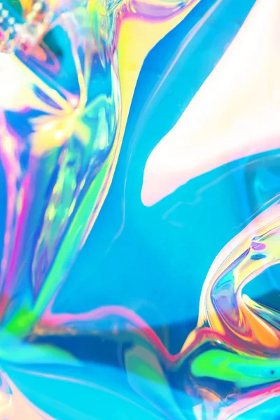 Neon holographic background. Wallpaper hologram with copy space. Wrinkled abstract texture with multiple colors. — 스톡 사진