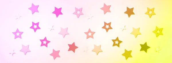 Fondo abstracto festivo con estrellas en el fondo de degradado de arco iris de moda. Textura para el año nuevo, cumpleaños, fiesta de la ducha del bebé. Patrón creativo. Banner de colores de neón — Foto de Stock