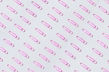 Pastel gri arka planda pembe ataçlar. Üst manzara, düz yatış. Okul konseptine geri dönelim. Üniversite, enstitü eğitimi, ofis işi