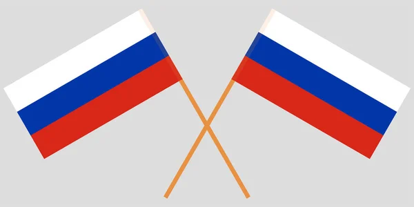 Twee Russische gekruiste vlaggen. Vector — Stockvector