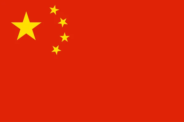 Flaga narodowa w Chinach. Wektor — Wektor stockowy
