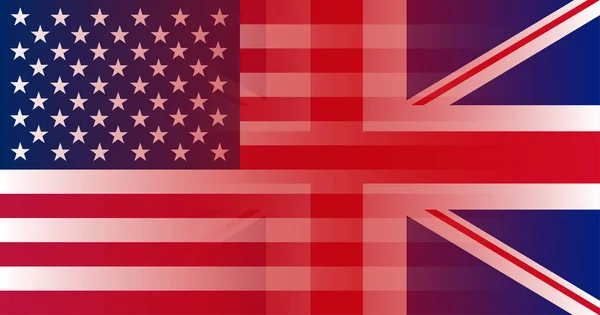 Union Jack i flaga Usa w nałożenie gradientu. Wektor — Wektor stockowy