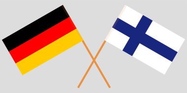 Çapraz Almanya ve Finlandiya bayrakları. Vektör