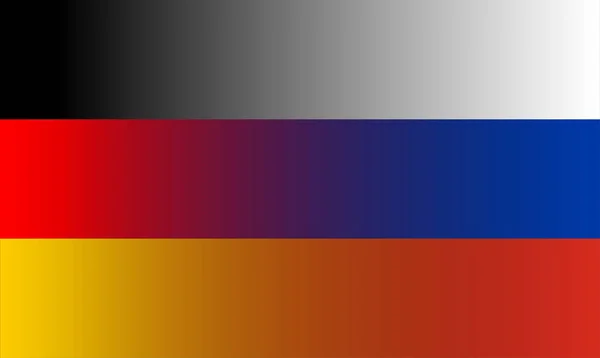 Bondsrepubliek Duitsland en Rusland vlaggen in kleurovergang superpositie. Vector — Stockvector