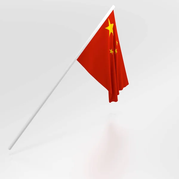 3D. ondeando la bandera de China República en el asta de la bandera — Foto de Stock