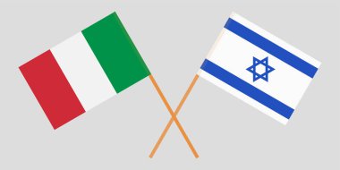 Çapraz işaretler İsrail ve İtalya. Resmi renkleri. Doğru orantılı. Vektör