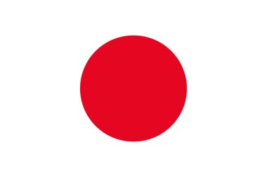 Japonya bayrağı. Resmi renkleri. Vektör 