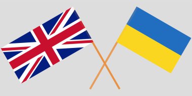 Çapraz işaretler Ukrayna ve İngiltere'de. Resmi renkleri. Doğru orantılı. Vektör