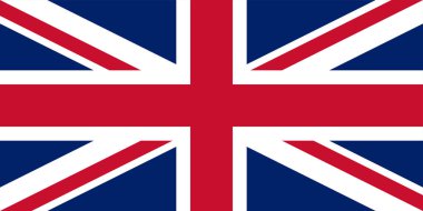 İngiltere'de. Union Jack. Amerika Birleşik Devletleri bayrağı. Resmi renkleri. Doğru orantılı. Vektör