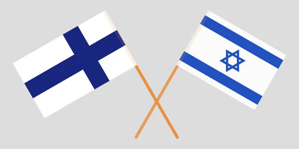 Flag Izrael i Finlandii. Oficjalne kolory. Odpowiedniej proporcji. Wektor — Wektor stockowy