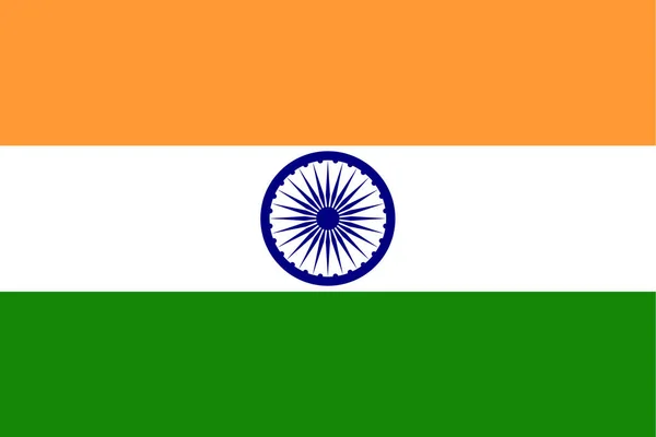 Bandiera indiana. Colori ufficiali. Corretta proporzione. Vettore — Vettoriale Stock