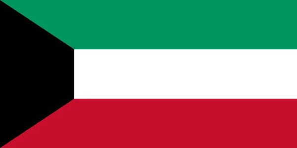 Bandeira do Kuwait. Cores oficiais. Proporção correcta. Vetor — Vetor de Stock