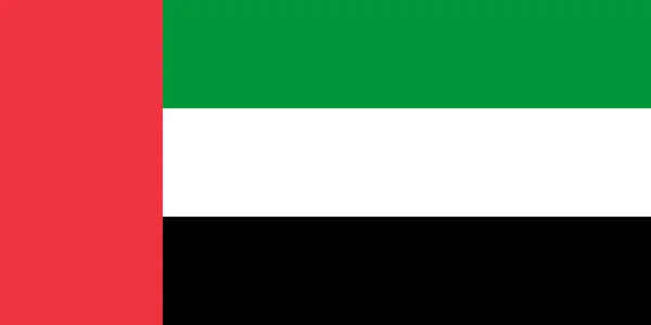 アラブ首長国 (連邦 Uae) フラグです。公式の色。正しい割合。ベクトル — ストックベクタ