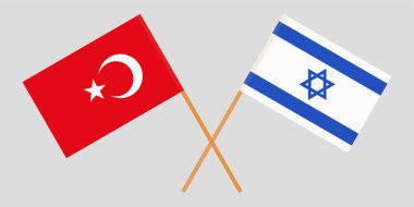 Çapraz işaretler İsrail ve İtalya. Resmi renkleri. Doğru orantılı. Vektör