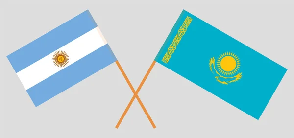 哈萨克斯坦和阿根廷的横贯国旗 — 图库矢量图片