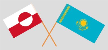Kazakistan ve Grönland 'ın çapraz bayrakları