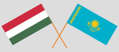 Kazakistan ve Macaristan 'ın çapraz bayrakları